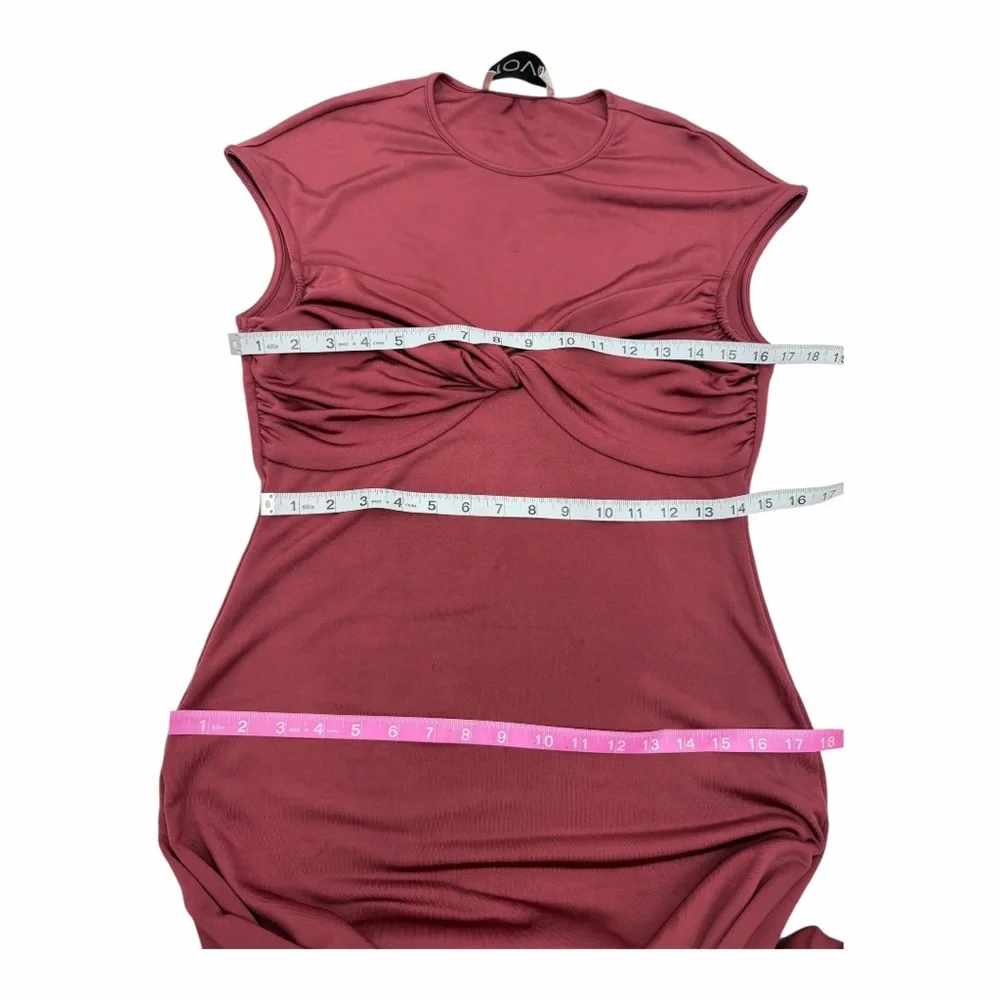 TOVE Mali Gathered Jersey Maxi‎ Dress Cinnamon Size 8 - Picture 6 of 8